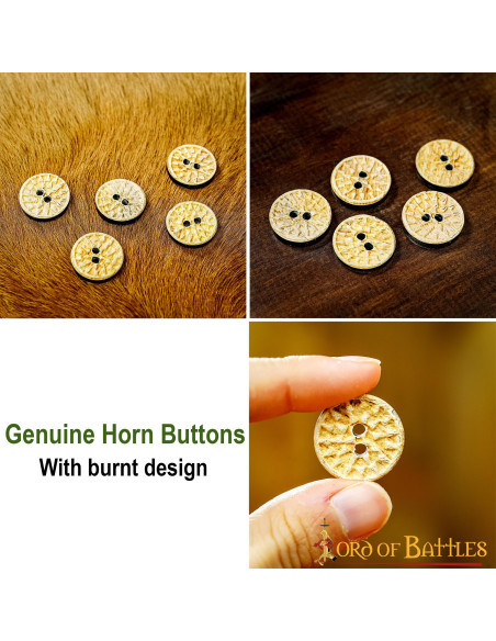 Set 5 medieval buttons decorated in...