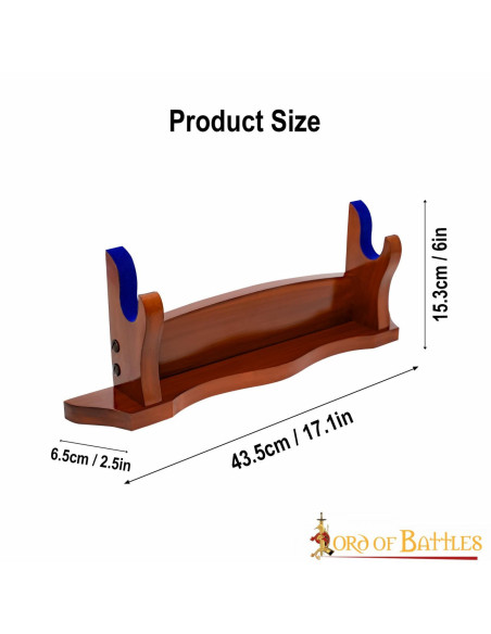 Wooden support for katana, ax or sword