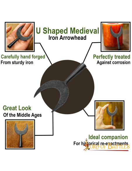 Medieval U-shaped arrowhead, rope cutter