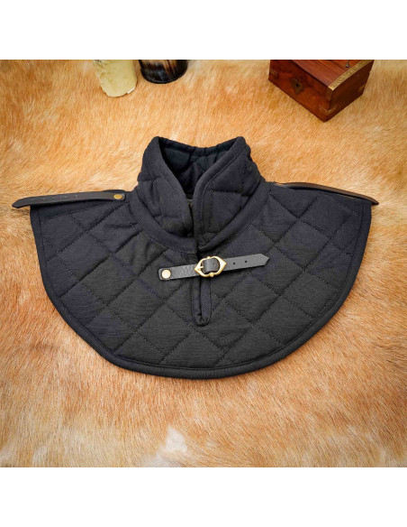 Medieval black gorget padded high...