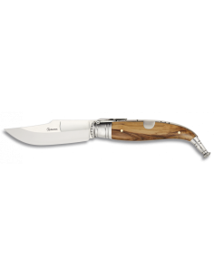 Classic olive handle knife, blade 10 cms.