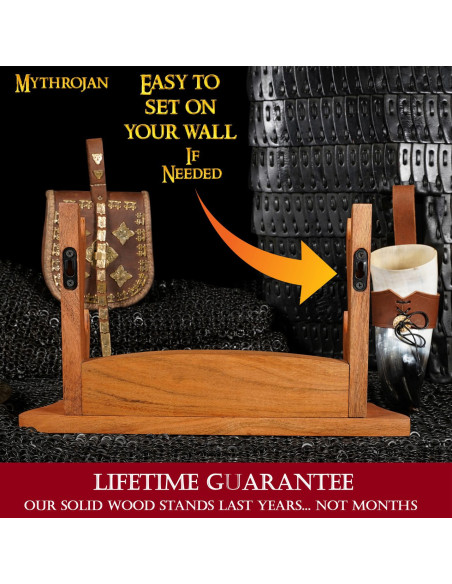 Wooden desktop support for 2 weapons