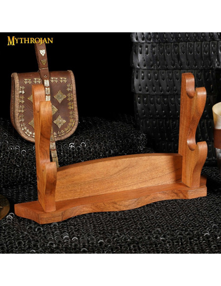 Wooden desktop support for 2 weapons