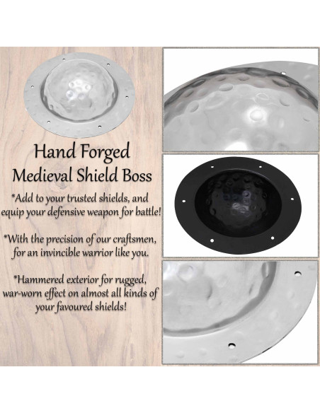 Silver umbo for viking shields in steel Silver umbo for viking shields in steel