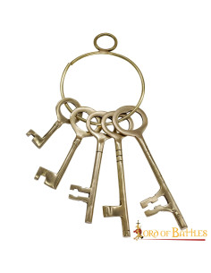 Set 5 keys with keychain of medieval dungeons