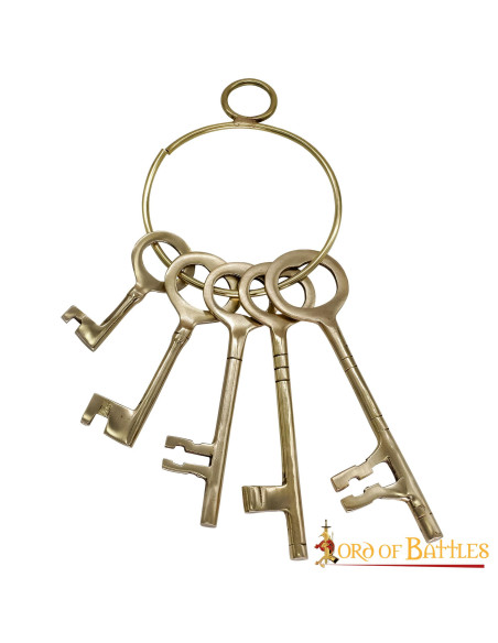 Set 5 keys with keychain of medieval...