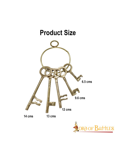 Set 5 keys with keychain of medieval...