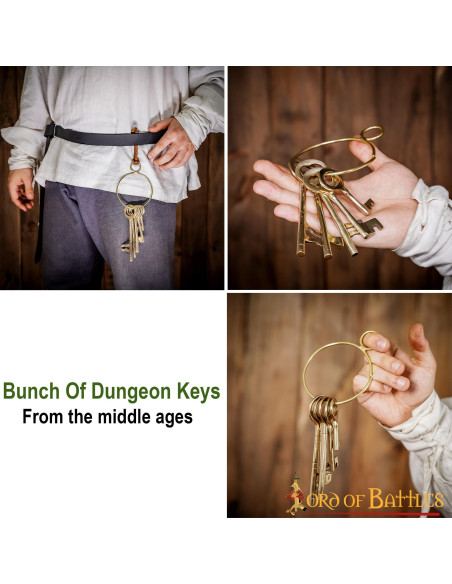 Set 5 keys with keychain of medieval...