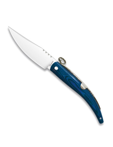 Classic pocket knife with ring, blue stamina handle