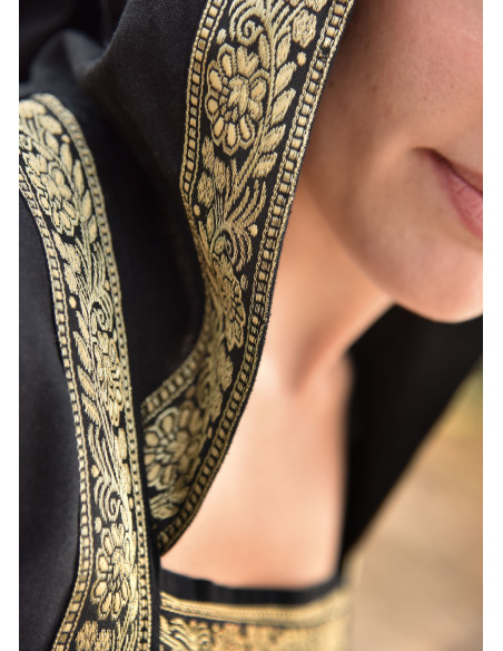 Medieval dress Leonor in black with hood