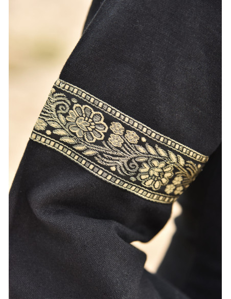 Medieval dress Leonor in black with hood