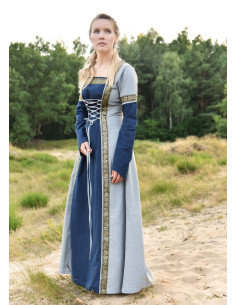 Medieval Dress Leonor in Blue-Grey