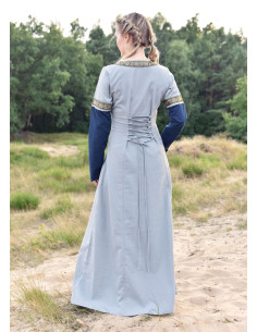 Medieval Dress Leonor in Blue-Grey 2