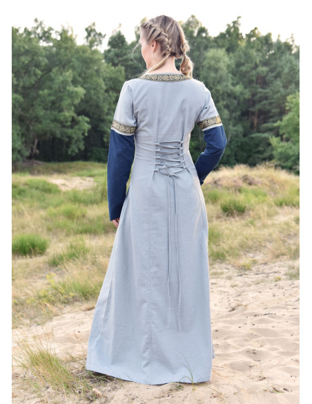 Medieval Dress Leonor in Blue-Grey