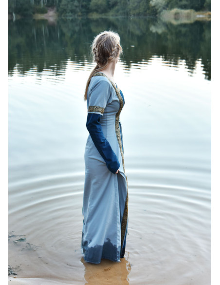 Medieval Dress Leonor in Blue-Grey