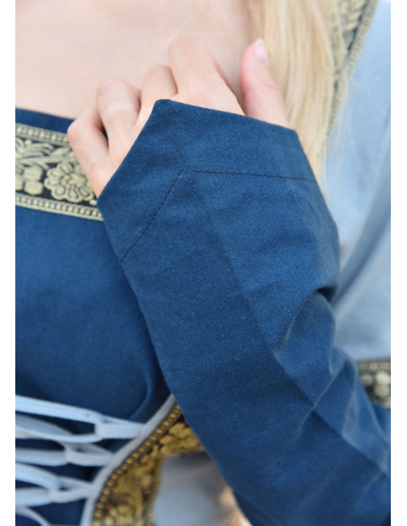 Medieval Dress Leonor in Blue-Grey
