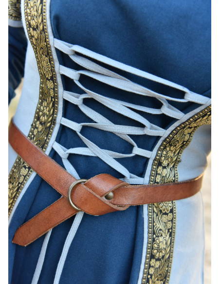 Medieval Dress Leonor in Blue-Grey