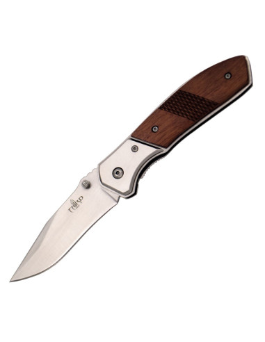 Red wood handle knife with 420 stainless steel blade