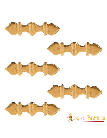 Set of 5 brass ornaments for medieval...