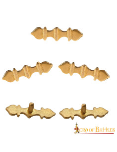 Set of 5 brass ornaments for medieval belts 2