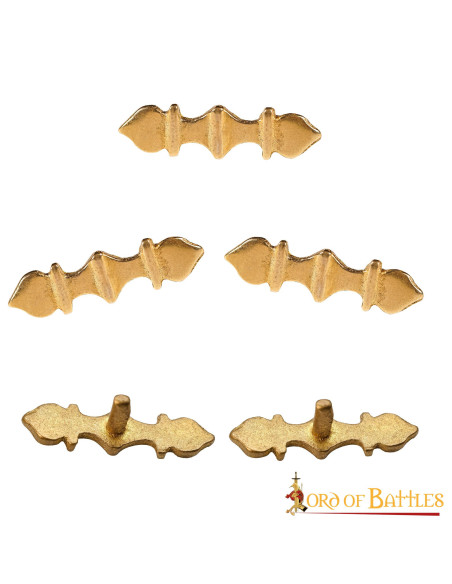 Set of 5 brass ornaments for medieval...