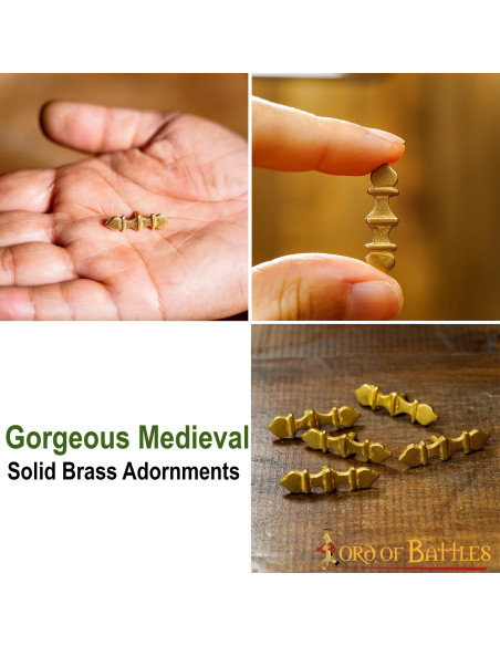 Set of 5 brass ornaments for medieval...