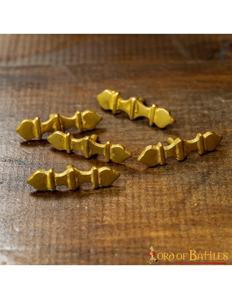Set of 5 brass ornaments for medieval...