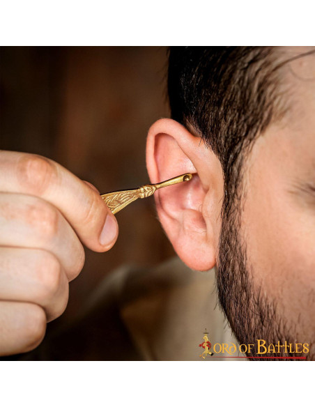 Set of 2 viking brass ear cleaners