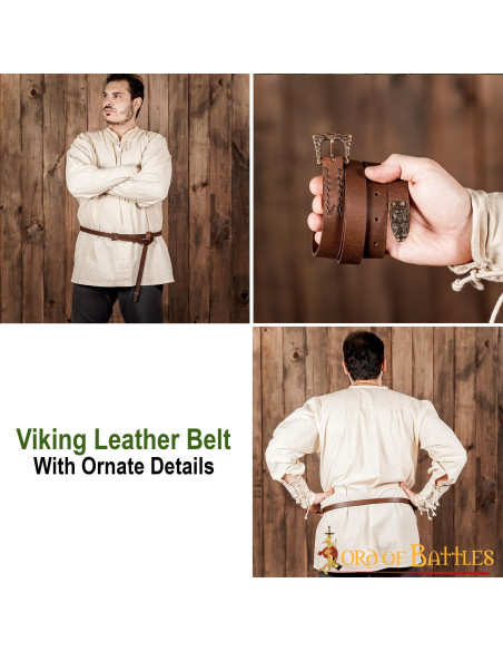 Viking brown narrow belt with buckle...