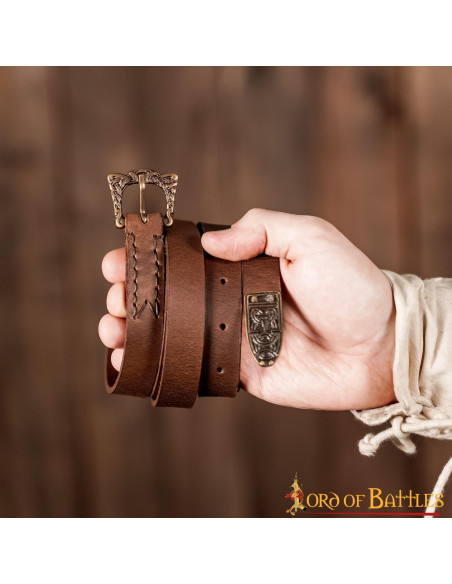 Viking brown narrow belt with buckle...