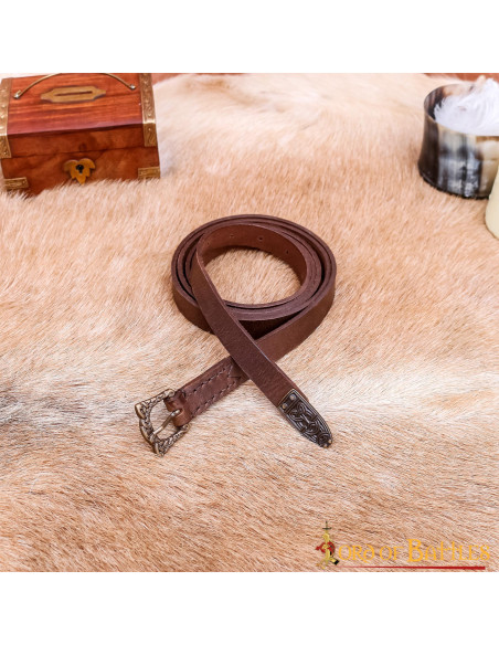 Viking brown narrow belt with buckle...