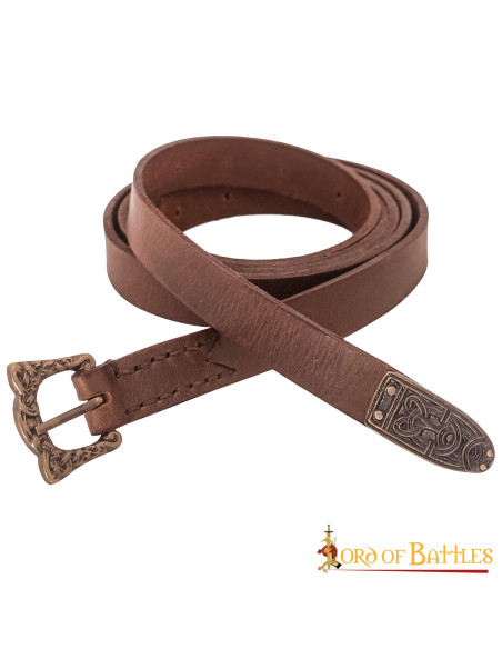Viking brown narrow belt with buckle...