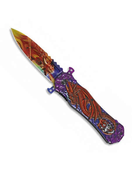 Assisted knife Albainox dragon fantasy
