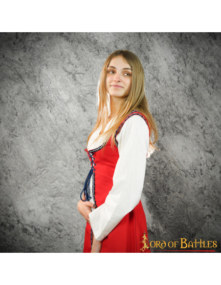 Red Medieval Brial with Laces