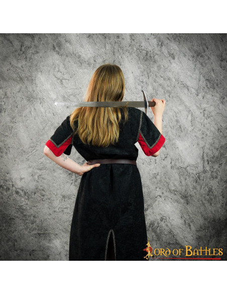 Black medieval tunic with rampant lion