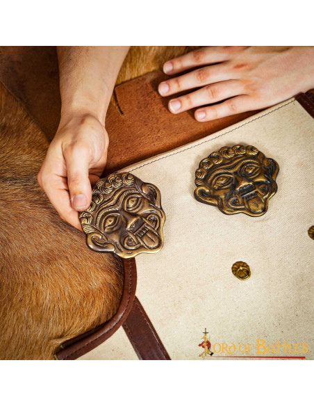 Greek Medusa decoration in aged brass