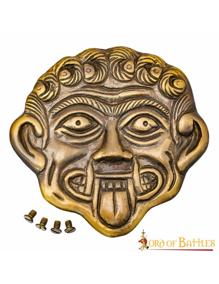 Greek Medusa decoration in aged brass