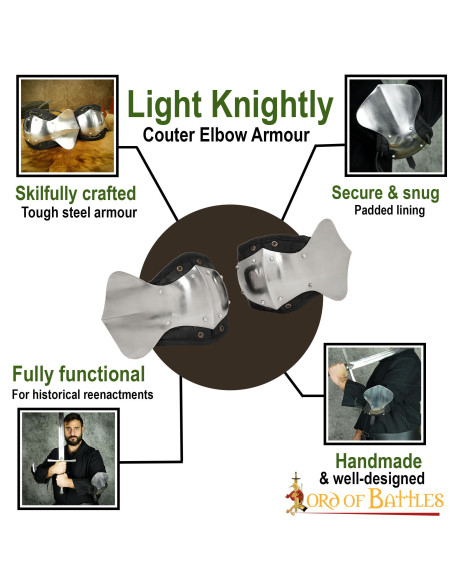 Padded steel elbow braces for...