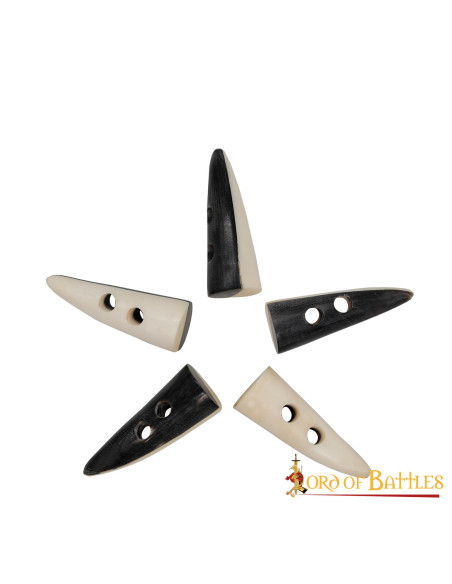 Set of 5 medieval two-tone horn closures