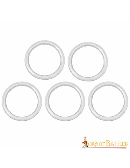 Set of 5 nickel-plated rings for...