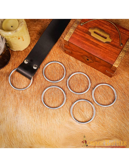 Set of 5 nickel-plated rings for...