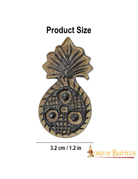 Set of 5 pineapple ornaments in aged...