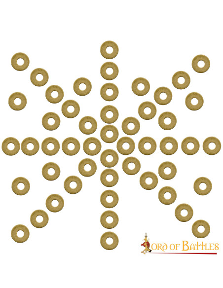Set of 50 brass washers for medieval...