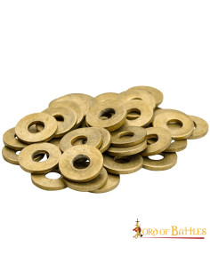 Set of 50 brass washers for medieval decoration 2