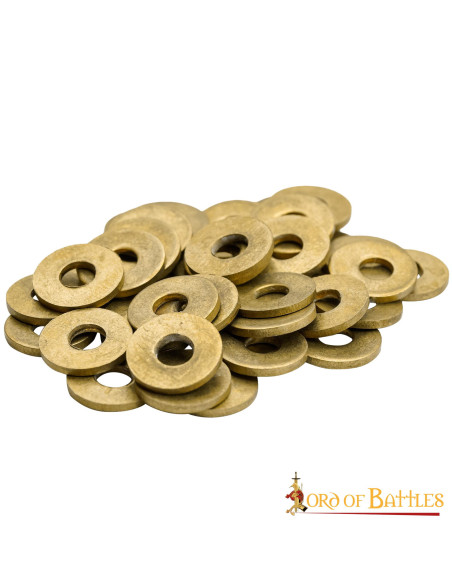 Set of 50 brass washers for medieval...