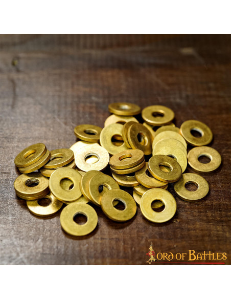 Set of 50 brass washers for medieval...