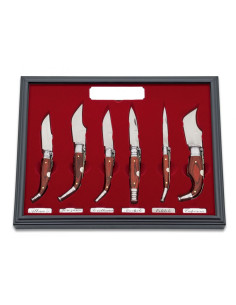 Collection box with 6 red stamina handle knives