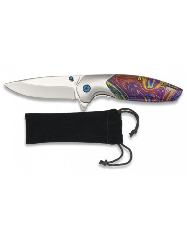 3D Colorful pocket knife with velvet sheath (17.3 cm.)