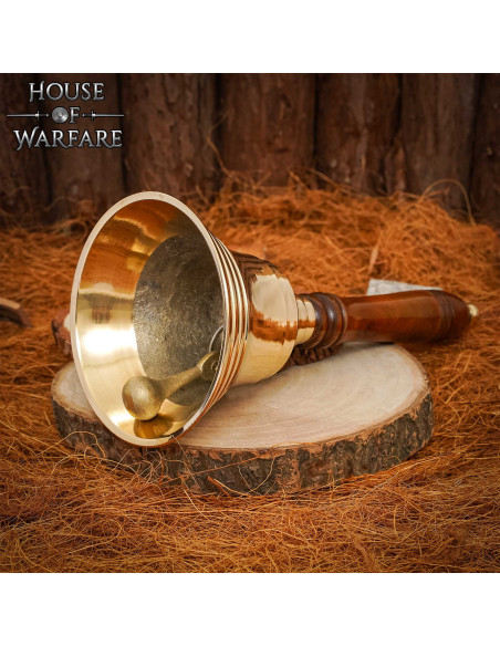 Brass and wood crier bell