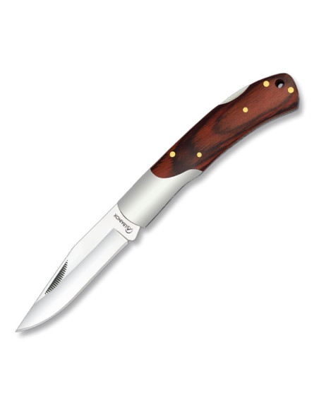 Red stamina wood handle pocket knife...